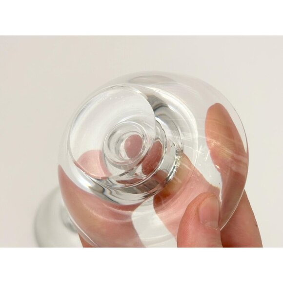 Orrefors Signed Kosta Boda Pair of Glass Crystal Vintage Votive Candle Holders - Picture 5 of 10